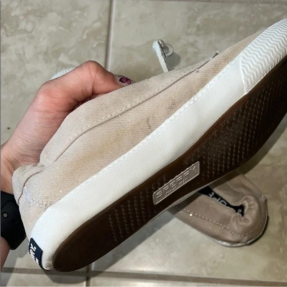 Sperry | Women’s Size 7 Light Beige/Pink with Sparkles Boat Shoes - Picture 7 of 8